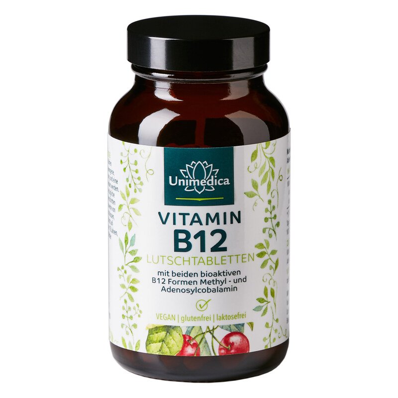 Vitamin-B12-500-g-pro-Tagesdosis-1-Tablette-100-Lutschtabletten-von-Unimedica - kostbar